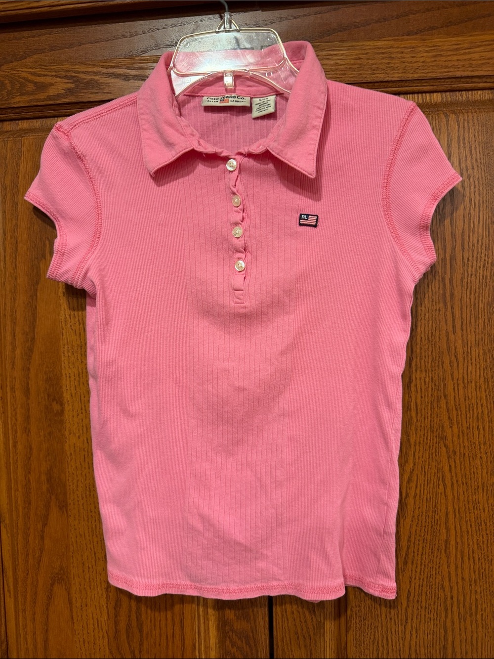 Ralph Lauren Pink Ribbed Short-Sleeve Polo